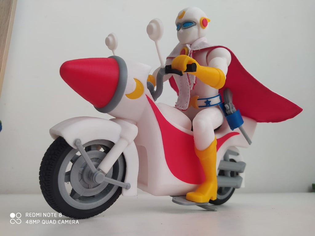 Gekko Kamen Moonlight mask Capitán centella and Bike 1/12 scale 8,5 inches