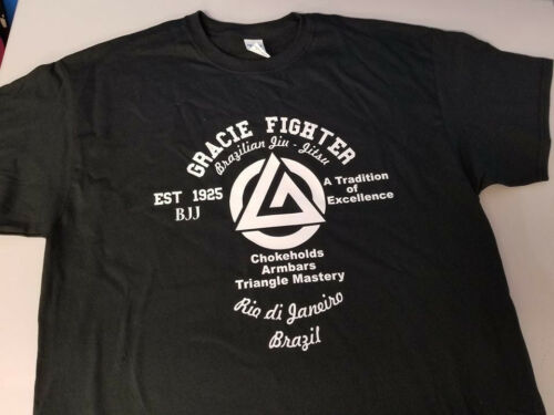 Gracie fighter MMA BJJ t shirt tee Rio de Janeiro