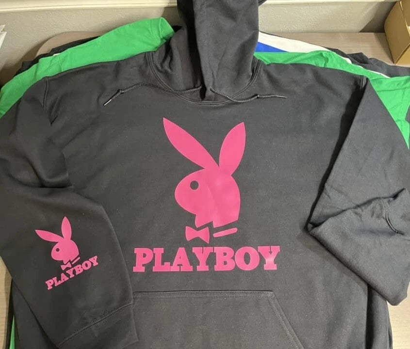 Playboy Bunny HOODIE with sleeve logo Pink