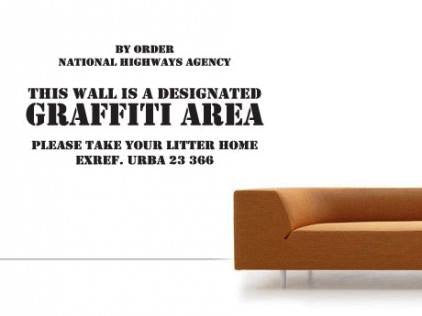 This Wall Is a Designated Graffiti Area - 23" Die Cut Vinyl Wall Decal Sticker
