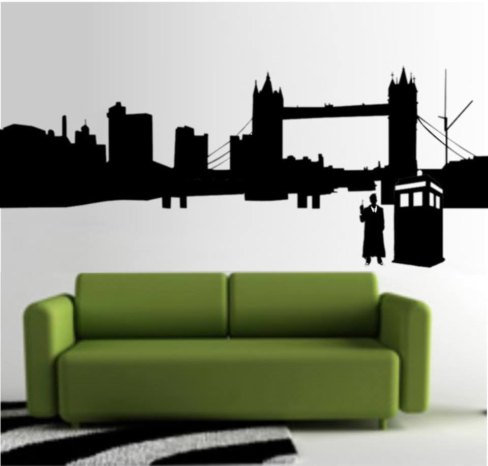Doctor Who City Outline Whovian - 23" Die Cut Vinyl Wall Decal Sticker