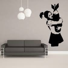 Banksy Street Art Girl Hugging Torpedo - 23" Die Cut Vinyl Wall Decal Sticker