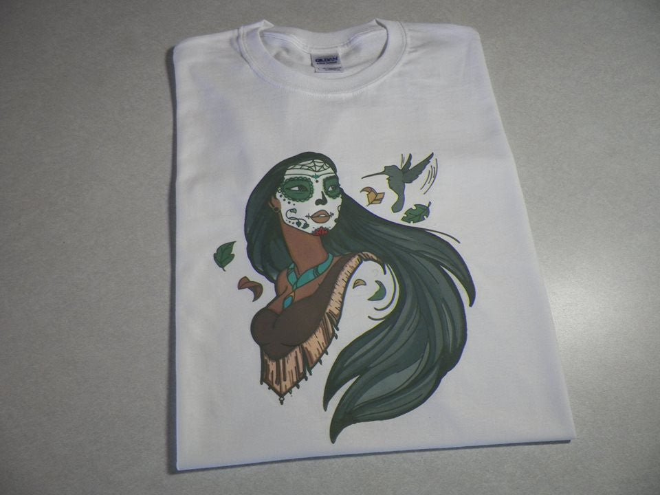 Day Of the Dead Disney Princess Pocahontas T-shirt