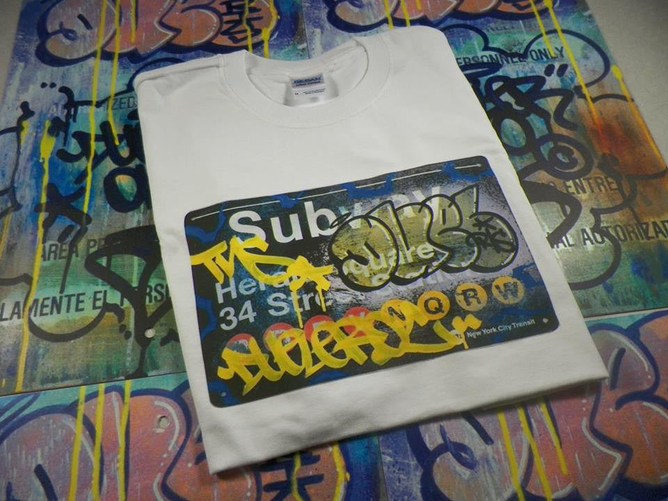 Duel Graffiti Subway 34 Street Station Sign T-shirt