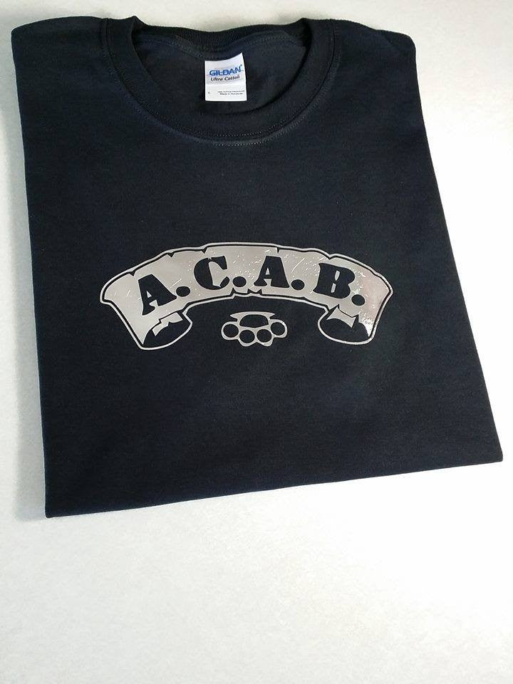 ACAB Silver Scroll with Bass Knuckles A.C.A.B. T-shirt