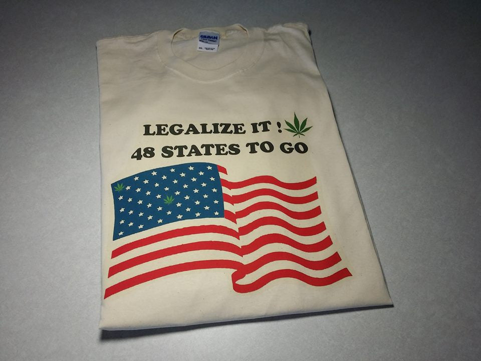 Legalize IT! 48 States to Go - American Flag Weed Smokers Marijuana T-shirt