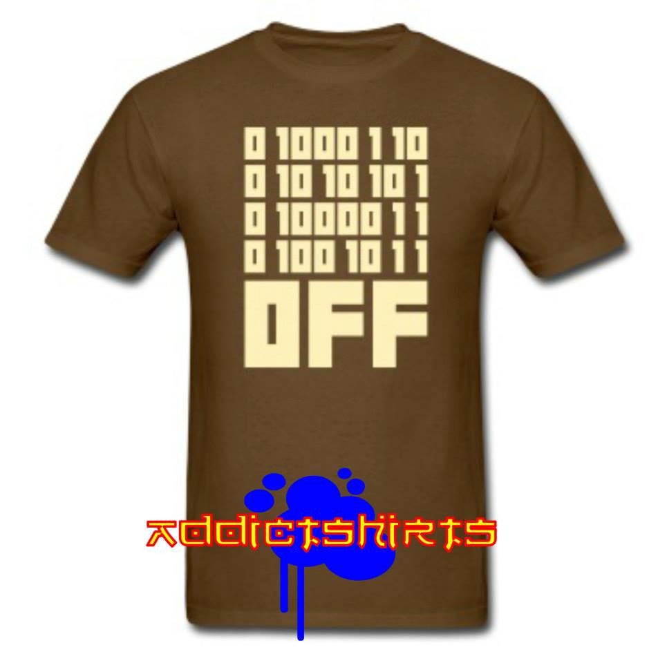 Fuck Off in Binary T-shirt | Blasted Rat
