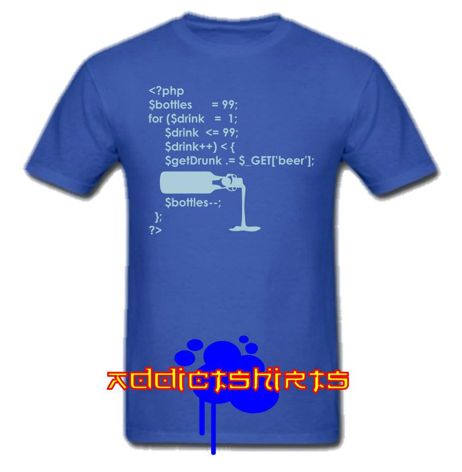 99 Bottles of Beer on the Wall in PHP T-shirt | Blasted Rat