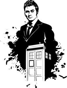 10th Doctor Who Tardis | Die Cut Vinyl Sticker Decal | Blasted Rat