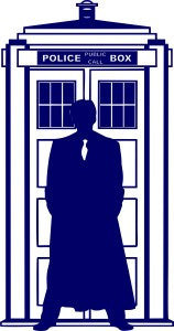 10th Doctor Who Silhouette Tardis | Die Cut Vinyl Sticker Decal | Blasted Rat