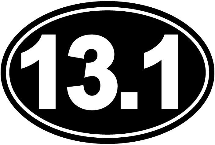 13.1 miles, half marathon - Die Cut Vinyl Sticker Decal