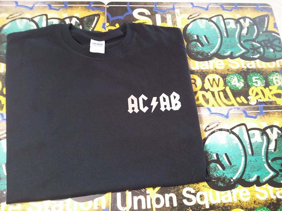 ACAB All Cops Are Bastards Small AC/DC Logo A.C.A.B. T-shirt