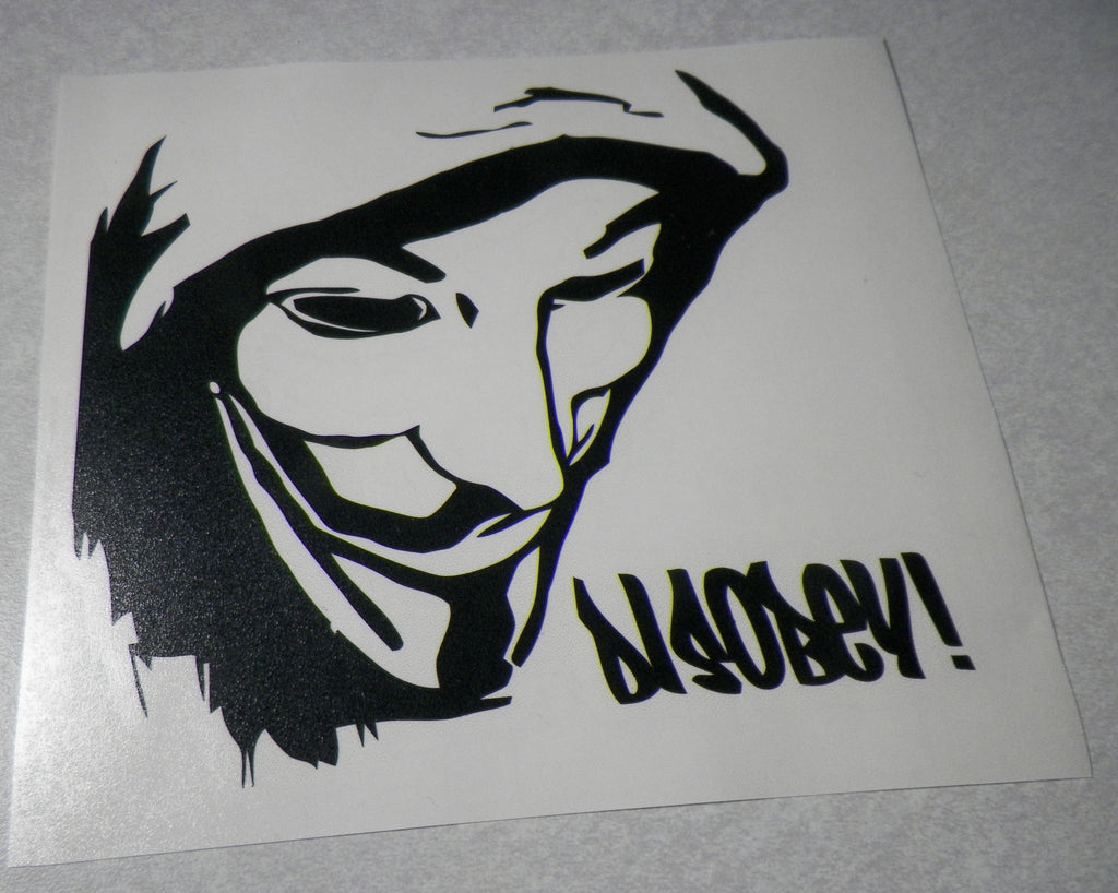 Anonymous Disobey Guy Fawkes Mask Die Cut Vinyl Decal Sticker