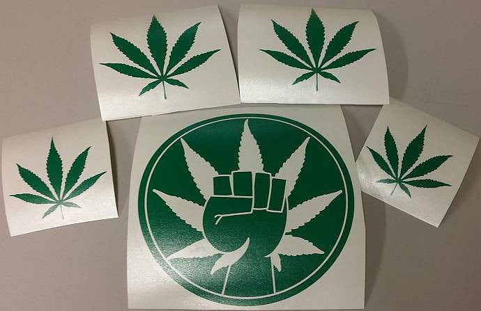 420 Collection Hemp Activism Cannabis Marijuana Weed Fist | Die Cut Vinyl Sticker Decal