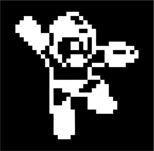 8-Bit Mega Man | Die Cut Vinyl Sticker Decal | Blasted Rat