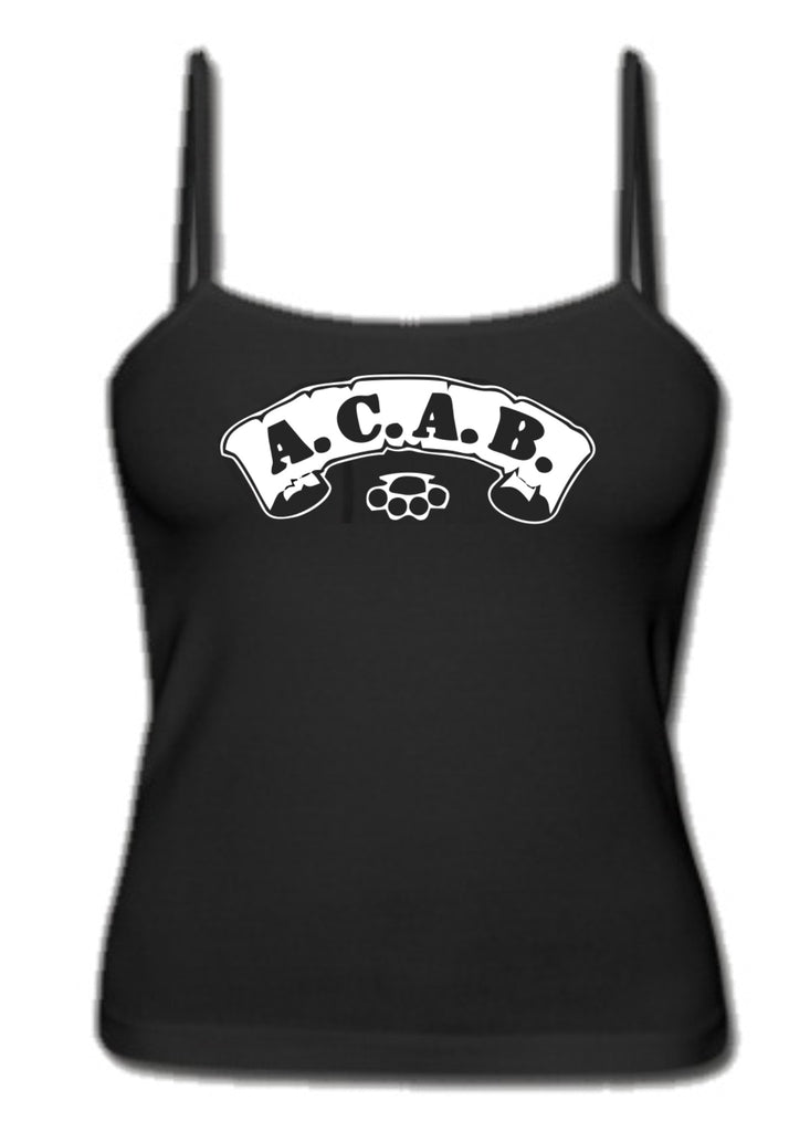 ACAB Scroll with Brass Knuckles A.C.A.B. Girl's Singlet