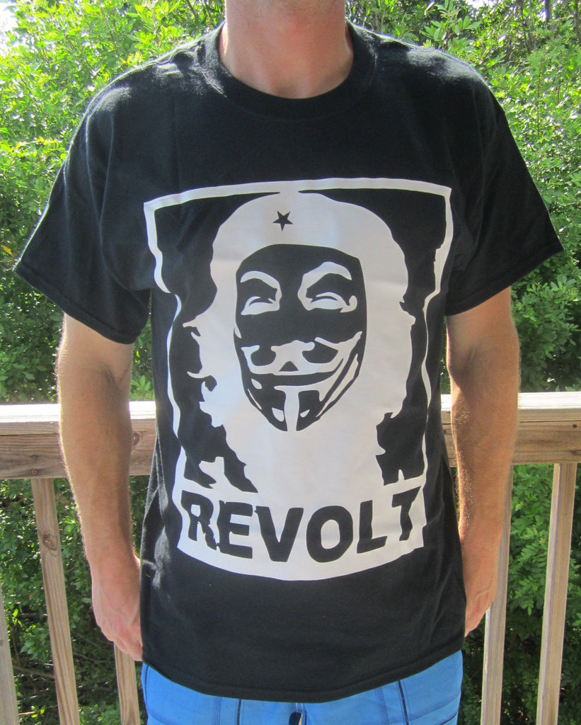 Anonymous Che Guevara REVOLT with Guy Fawkes Mask T-shirt 4Chan