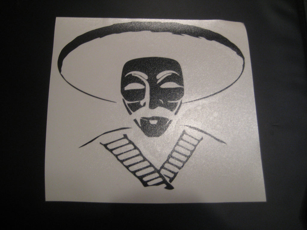 Anonymous Bandito with Bullet Belt Die Cut Vinyl Sticker Decal
