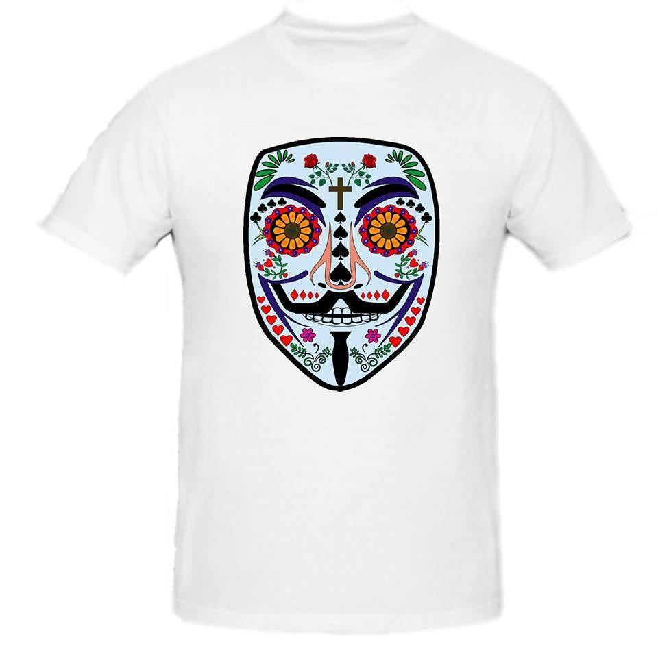 Day of the Dead Anonymous Blue Mask T-shirt | Blasted Rat