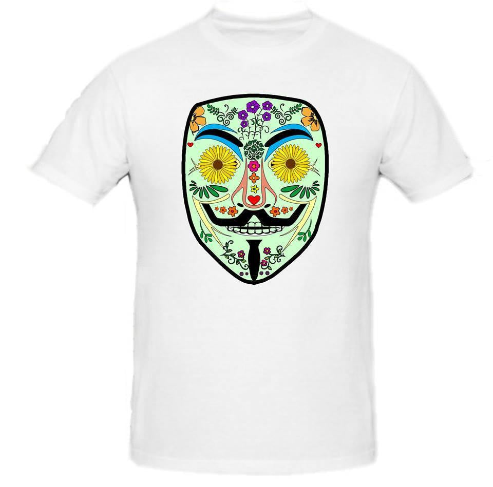 Day of the Dead Anonymous Green Mask T-shirt | Blasted Rat