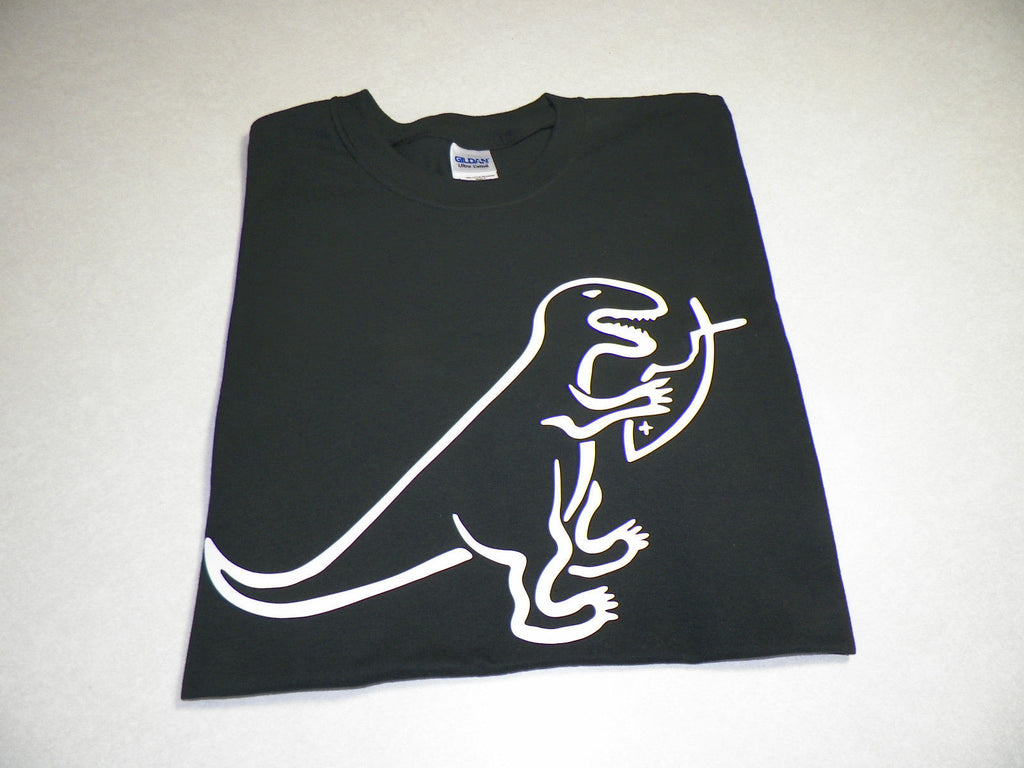 Athiest Dinosaur Eating Jesus Darwin Fish T-shirt | Blasted Rat