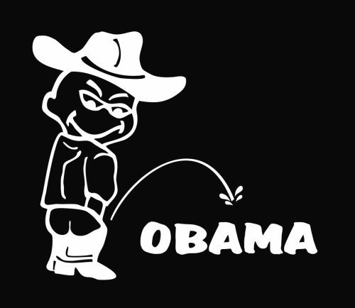 Calvin Peeing on Obama, Calvin and Hobbes - Die Cut Vinyl Sticker Decal