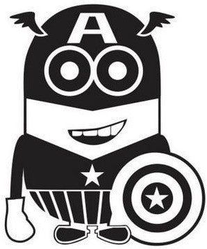 Despicable Me Captain America  Minion - Die Cut Vinyl Sticker Decal