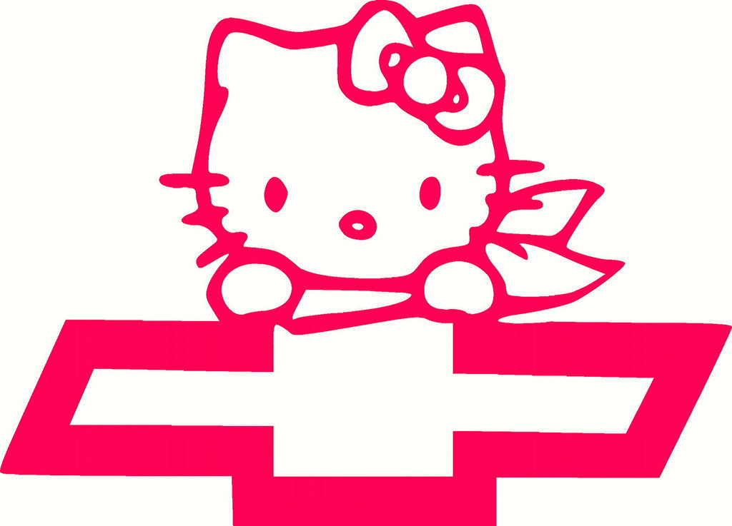 Chevy Hello Kitty JDM Racing | Die Cut Vinyl Sticker Decal | Blasted Rat