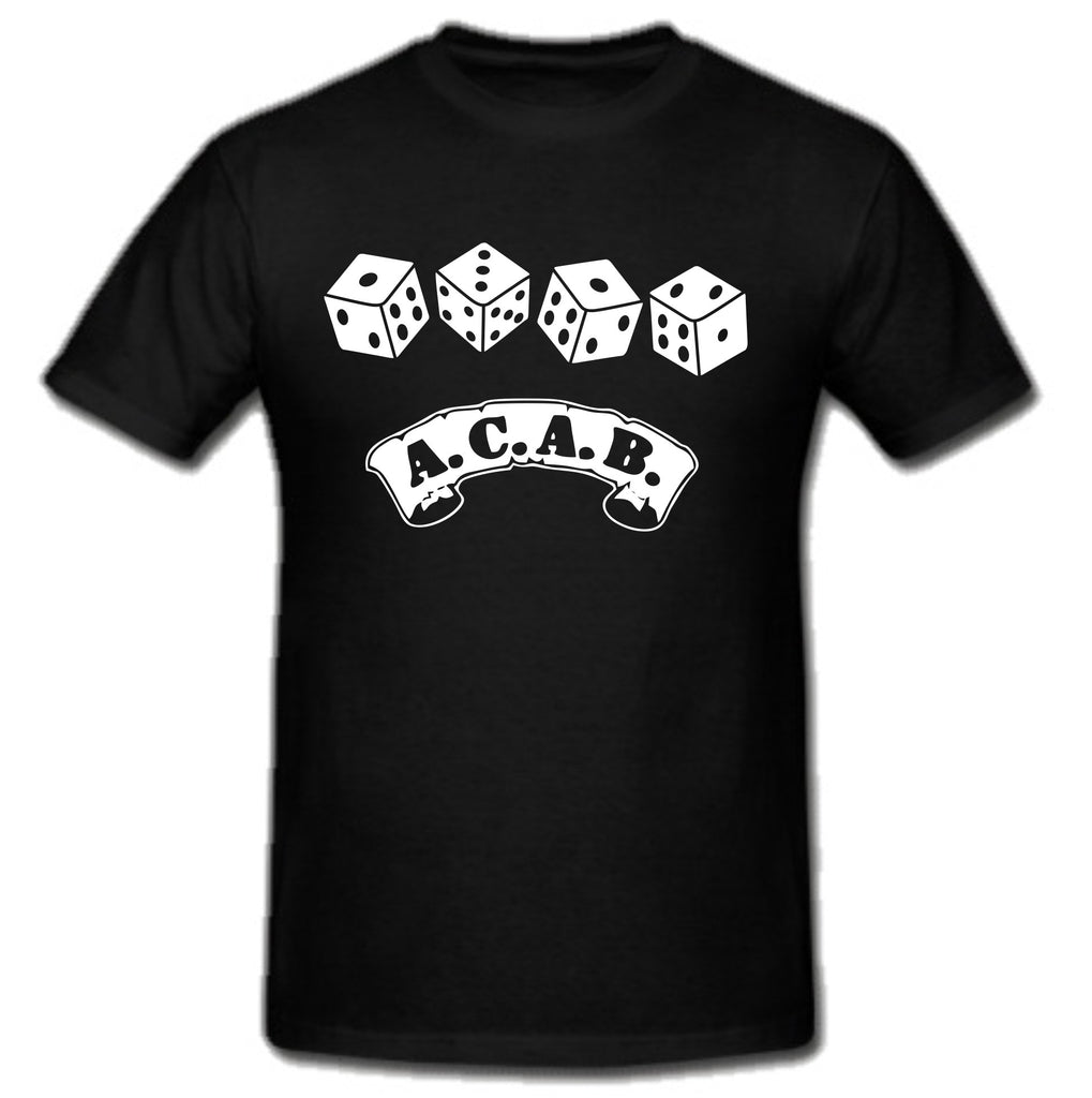 ACAB Scroll with Dice A.C.A.B. T-shirt