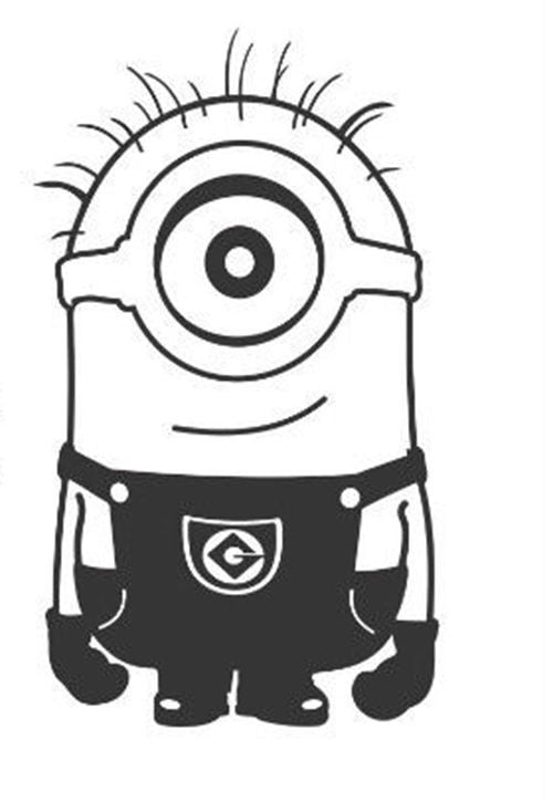 Despicable Me One Eyed Minion with Hands Down - Die Cut Vinyl Sticker Decal