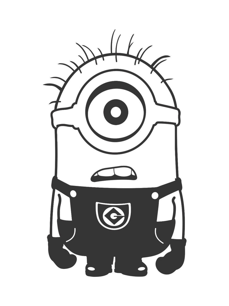 Despicable Me One Eyed Confused Minion  - Die Cut Vinyl Sticker Decal