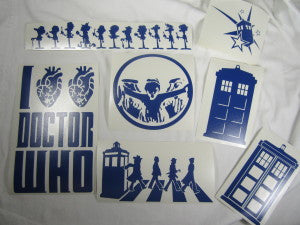 Doctor Who Decals lot x6 | Die Cut Vinyl Sticker Decal | Blasted Rat