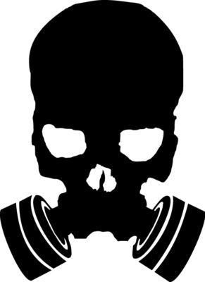 Skull in gas mask - Die Cut Vinyl Sticker Decal