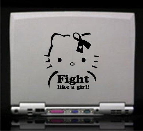 Hello Kitty Breast Cancer Fight Like a Girl! - Die Cut Vinyl Sticker Decal