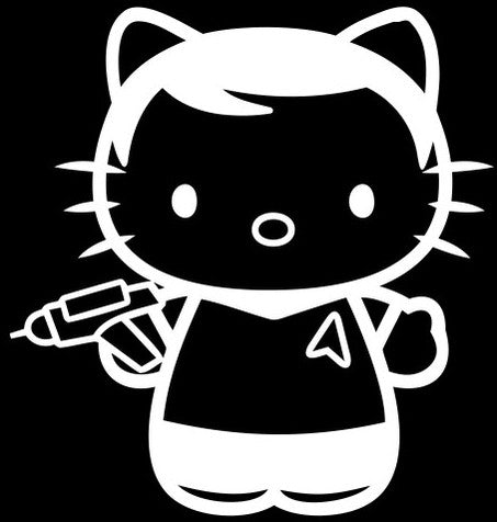 Hello Kitty Captain Kirk Star Trek - Die Cut Vinyl Sticker Decal