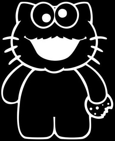 Hello Kitty Cookie Monster Sesame Street - Die Cut Vinyl Sticker Decal