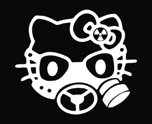 Hello Kitty Gas Mask - Die Cut Vinyl Sticker Decal