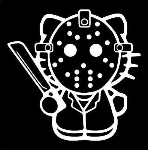 Hello Kitty Jason Voorhees Friday the 13th - Die Cut Vinyl Sticker Decal