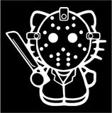 Hello Kitty Jason Voorhees Friday the 13th - Die Cut Vinyl Sticker Decal