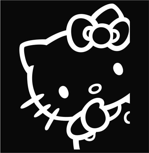 Hello Kitty Peeking - Die Cut Vinyl Sticker Decal