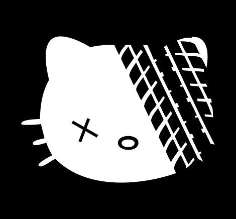 Hello Kitty Road Kill - Die Cut Vinyl Sticker Decal