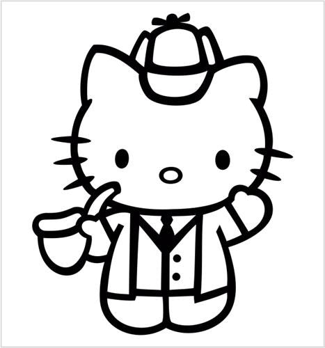 Hello Kitty Sherlock Holmes - Die Cut Vinyl Sticker Decal
