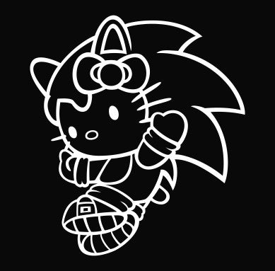 Hello Kitty Sonic the Hedgehog - Die Cut Vinyl Sticker Decal