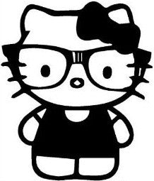 Hello Kitty Nerd - Die Cut Vinyl Sticker Decal