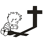 Boy Praying With Cross JDM Racing | Die Cut Vinyl Sticker Decal