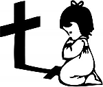 Child Praying With Cross JDM Racing | Die Cut Vinyl Sticker Decal