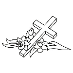 Cross With Flowers Grave JDM Racing | Die Cut Vinyl Sticker Decal