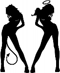 Angel Devil Women Posing JDM Racing | Die Cut Vinyl Sticker Decal