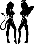 Angel Devil Women JDM Racing | Die Cut Vinyl Sticker Decal