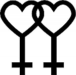 Female Lesbian Gay Pride Hearts JDM Racing | Die Cut Vinyl Sticker Decal